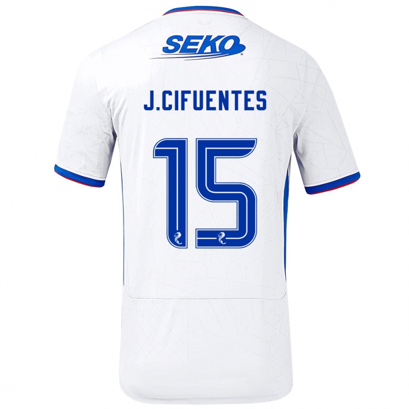 Kandiny Kinder José Cifuentes #15 Weiß Blau Auswärtstrikot Trikot 2024/25 T-Shirt