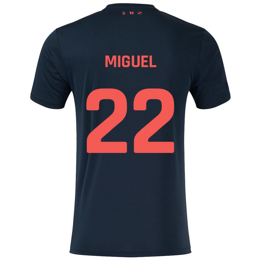 Kandiny Kinder Miguel Rodríguez #22 Schwarz Rot Auswärtstrikot Trikot 2024/25 T-Shirt