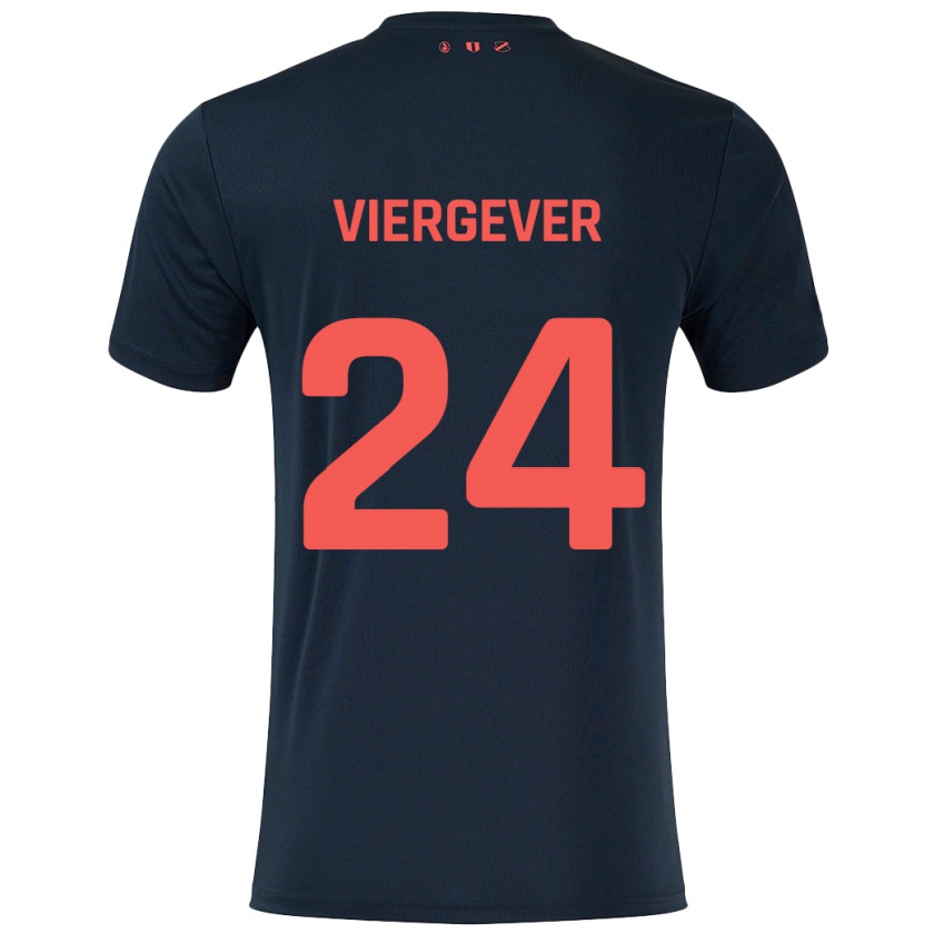 Kandiny Kinder Nick Viergever #24 Schwarz Rot Auswärtstrikot Trikot 2024/25 T-Shirt