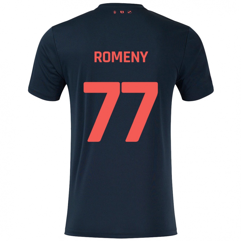 Kandiny Kinder Ole Romeny #77 Schwarz Rot Auswärtstrikot Trikot 2024/25 T-Shirt