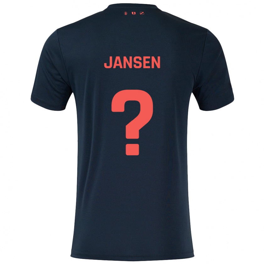 Kandiny Kinder Scott Jansen #0 Schwarz Rot Auswärtstrikot Trikot 2024/25 T-Shirt