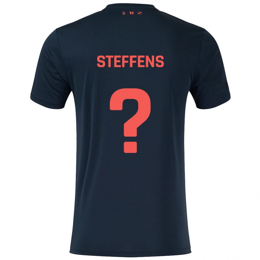 Kandiny Kinder Servahterio Steffens #0 Schwarz Rot Auswärtstrikot Trikot 2024/25 T-Shirt