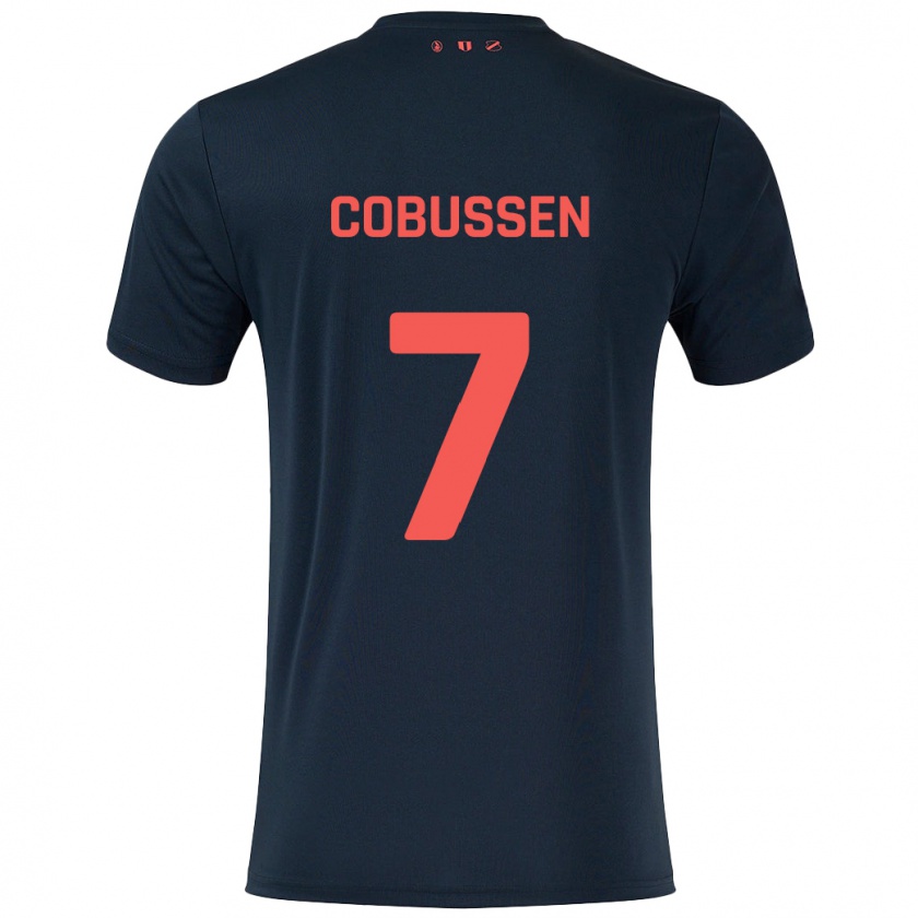 Kandiny Kinder Sophie Cobussen #7 Schwarz Rot Auswärtstrikot Trikot 2024/25 T-Shirt