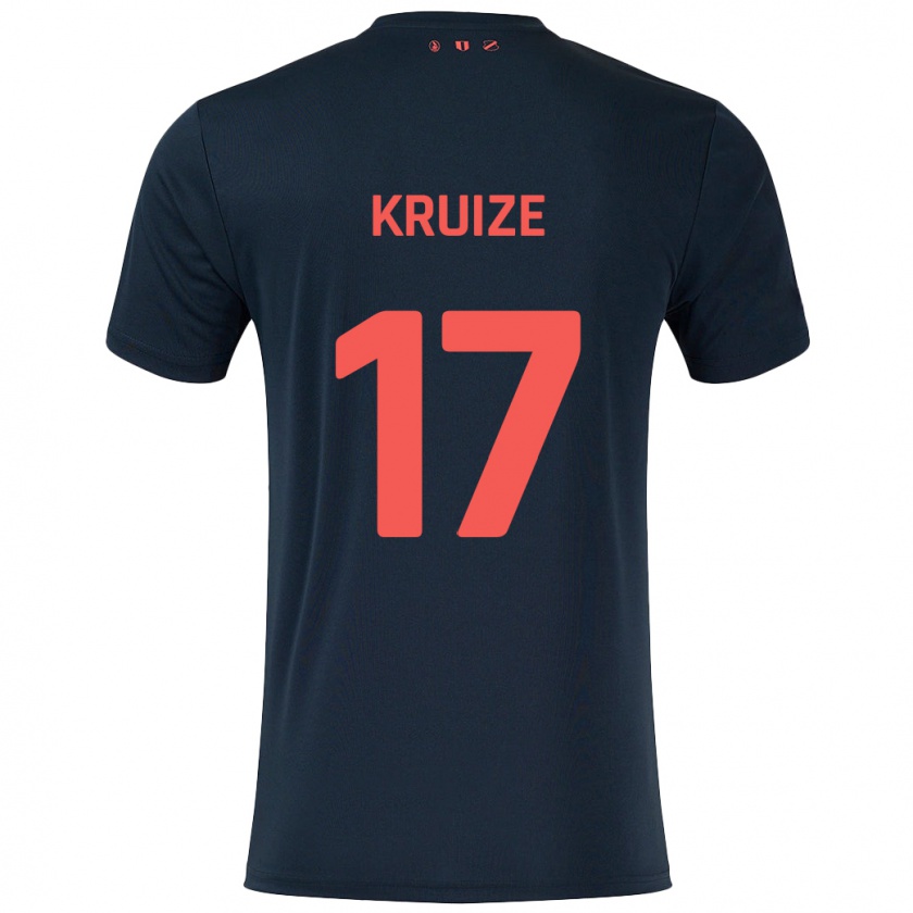 Kandiny Kinder Elisha Kruize #17 Schwarz Rot Auswärtstrikot Trikot 2024/25 T-Shirt