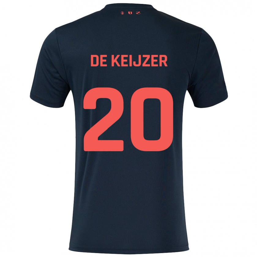 Kandiny Kinder Lotje De Keijzer #20 Schwarz Rot Auswärtstrikot Trikot 2024/25 T-Shirt