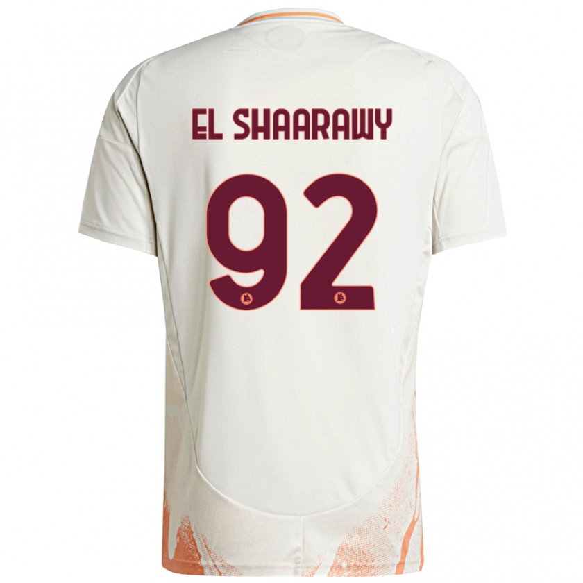 Kandiny Kinder Stephan El Shaarawy #92 Cremeweiß Orange Auswärtstrikot Trikot 2024/25 T-Shirt