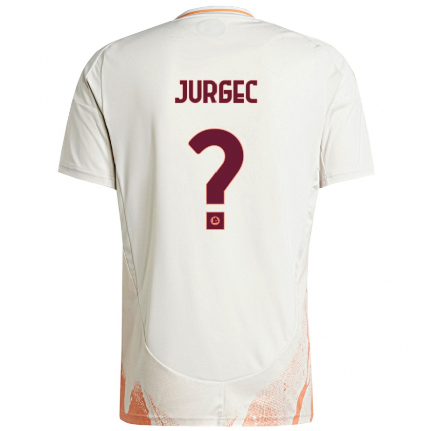 Kandiny Kinder Jan Jurgec #0 Cremeweiß Orange Auswärtstrikot Trikot 2024/25 T-Shirt