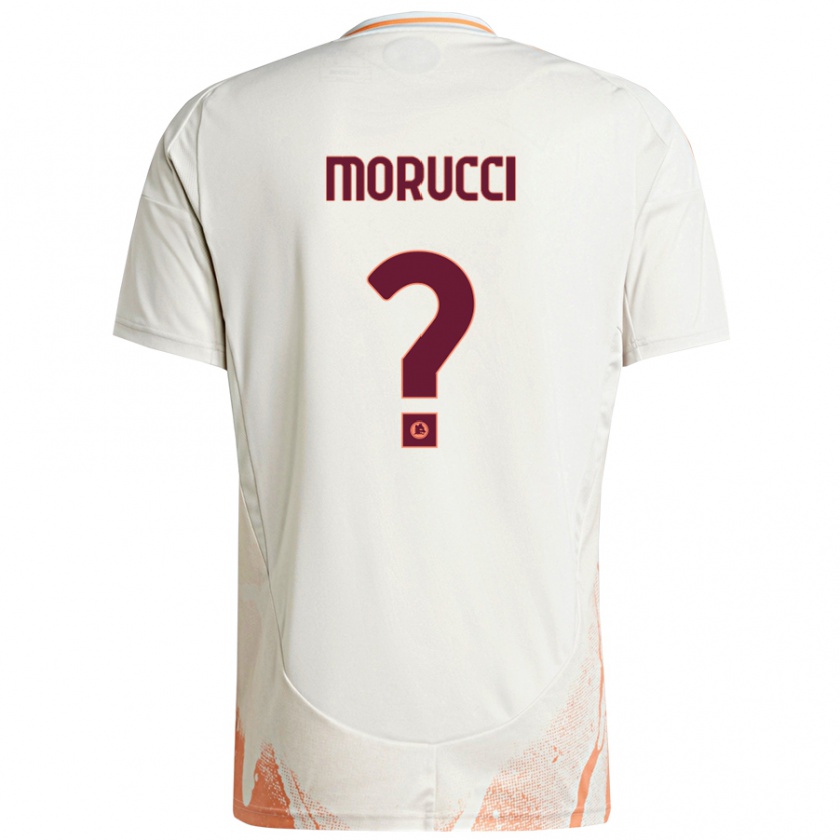 Kandiny Kinder Edoardo Morucci #0 Cremeweiß Orange Auswärtstrikot Trikot 2024/25 T-Shirt