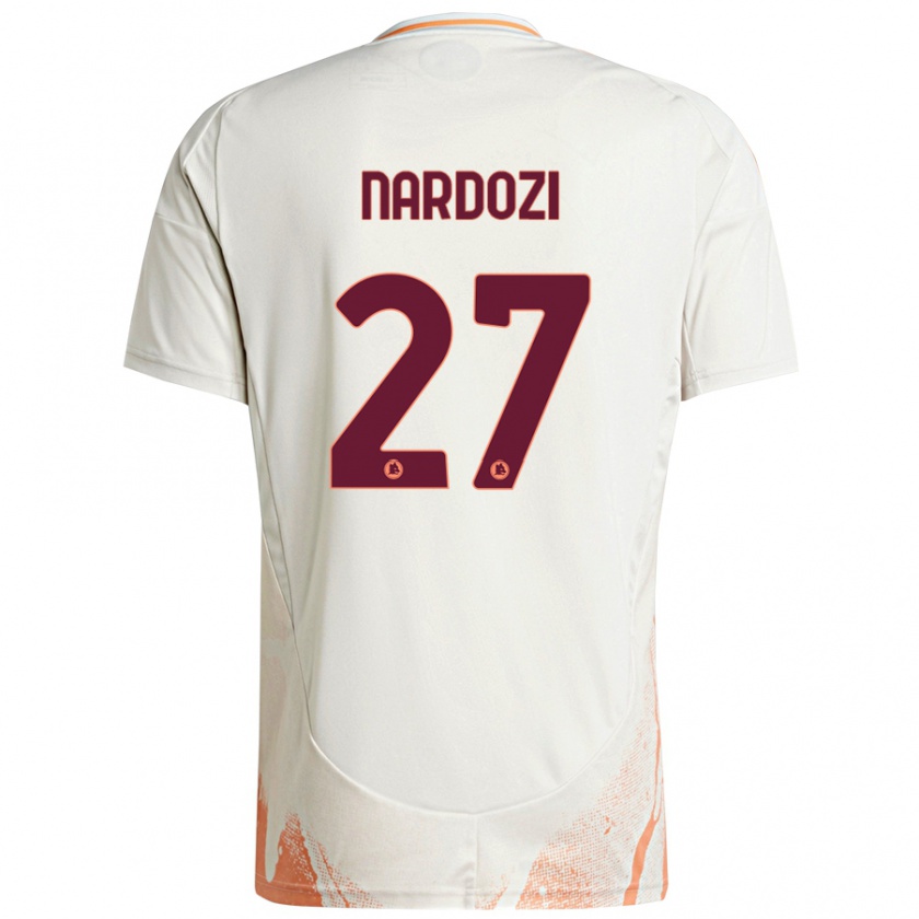 Kandiny Kinder Manuel Nardozi #27 Cremeweiß Orange Auswärtstrikot Trikot 2024/25 T-Shirt