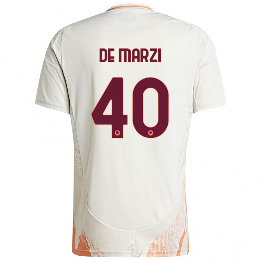 Kandiny Kinder Giorgio De Marzi #40 Cremeweiß Orange Auswärtstrikot Trikot 2024/25 T-Shirt