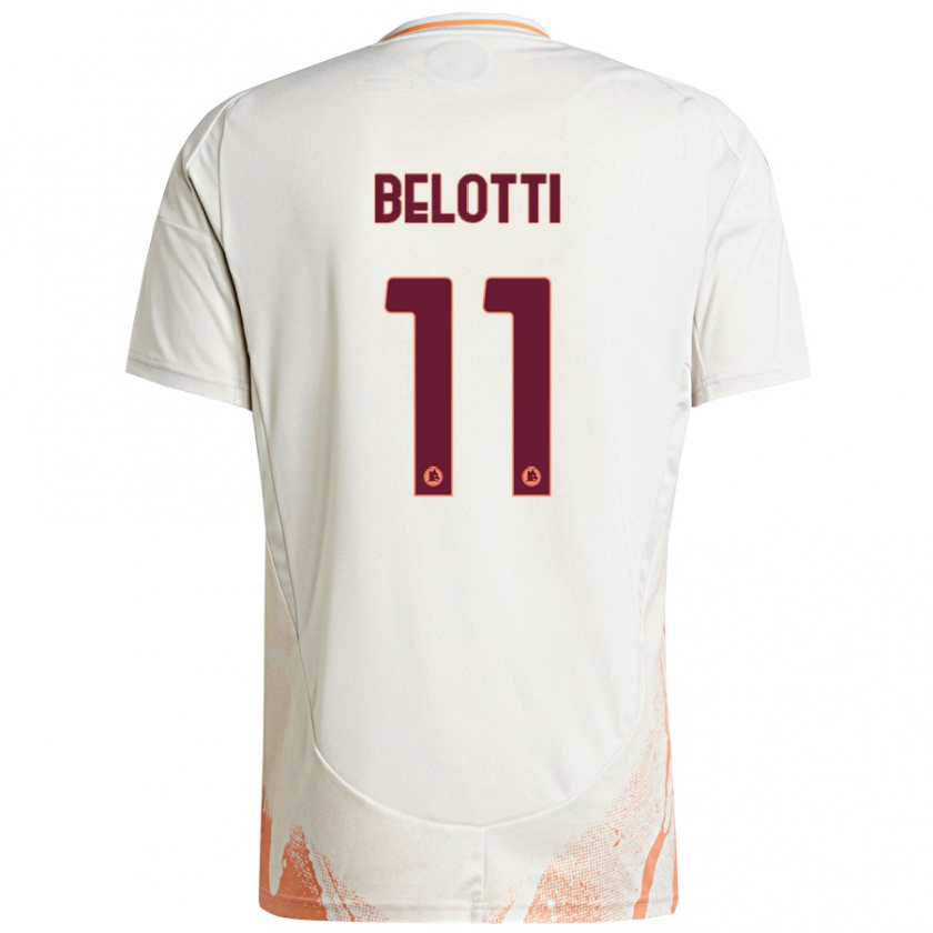 Kandiny Kinder Andrea Belotti #11 Cremeweiß Orange Auswärtstrikot Trikot 2024/25 T-Shirt