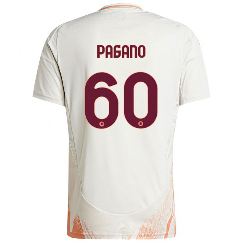 Kandiny Kinder Riccardo Pagano #60 Cremeweiß Orange Auswärtstrikot Trikot 2024/25 T-Shirt