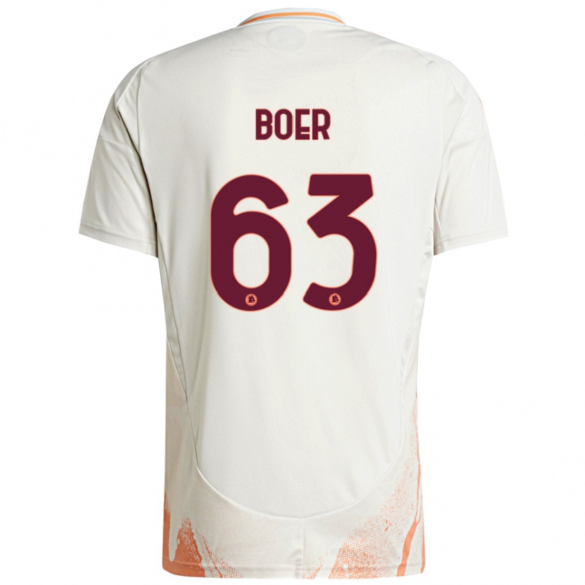 Kandiny Kinder Pietro Boer #63 Cremeweiß Orange Auswärtstrikot Trikot 2024/25 T-Shirt