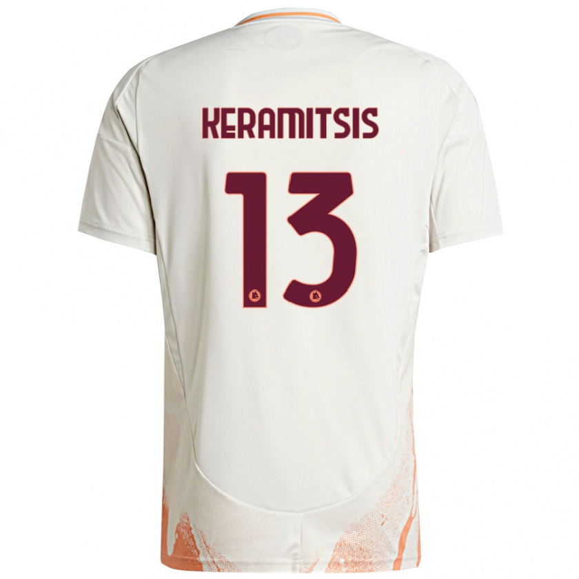 Kandiny Kinder Dimitrios Keramitsis #13 Cremeweiß Orange Auswärtstrikot Trikot 2024/25 T-Shirt