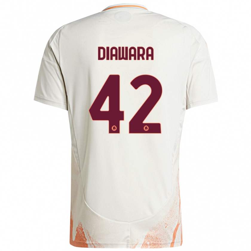 Kandiny Kinder Amadou Diawara #42 Cremeweiß Orange Auswärtstrikot Trikot 2024/25 T-Shirt