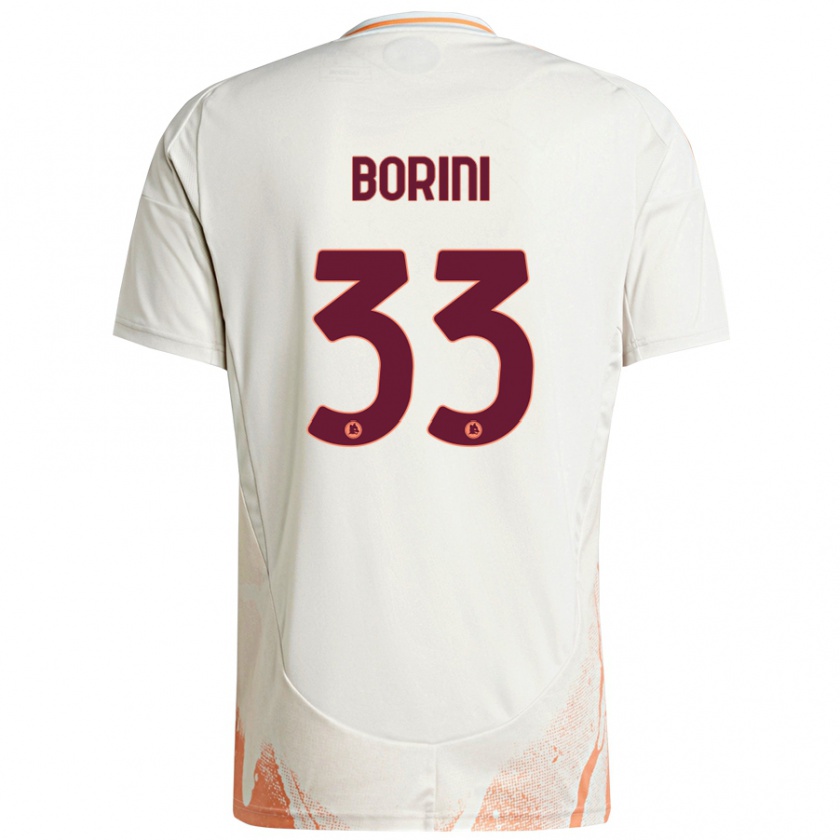 Kandiny Kinder Joyce Borini #33 Cremeweiß Orange Auswärtstrikot Trikot 2024/25 T-Shirt