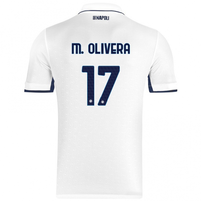 Kandiny Kinder Mathías Olivera #17 Weiß Königsblau Auswärtstrikot Trikot 2024/25 T-Shirt