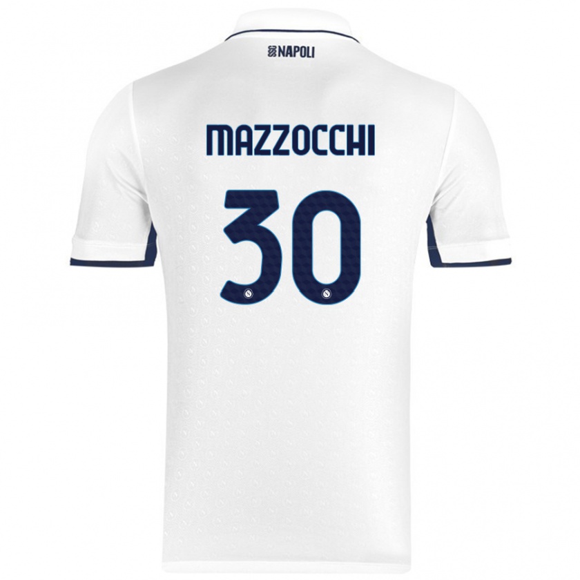 Kandiny Kinder Pasquale Mazzocchi #30 Weiß Königsblau Auswärtstrikot Trikot 2024/25 T-Shirt