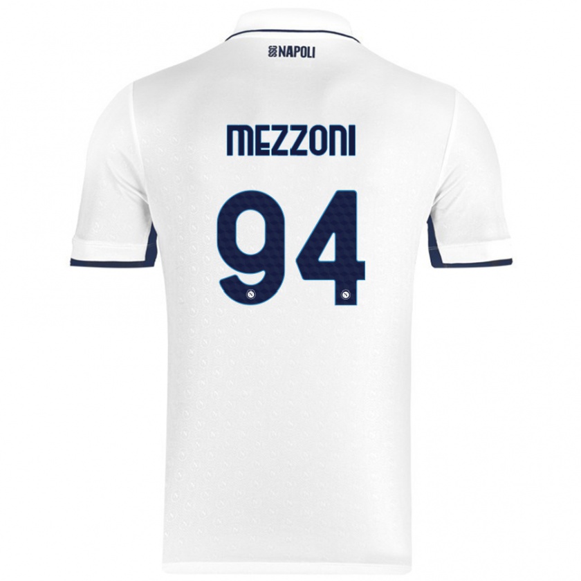 Kandiny Kinder Francesco Mezzoni #94 Weiß Königsblau Auswärtstrikot Trikot 2024/25 T-Shirt