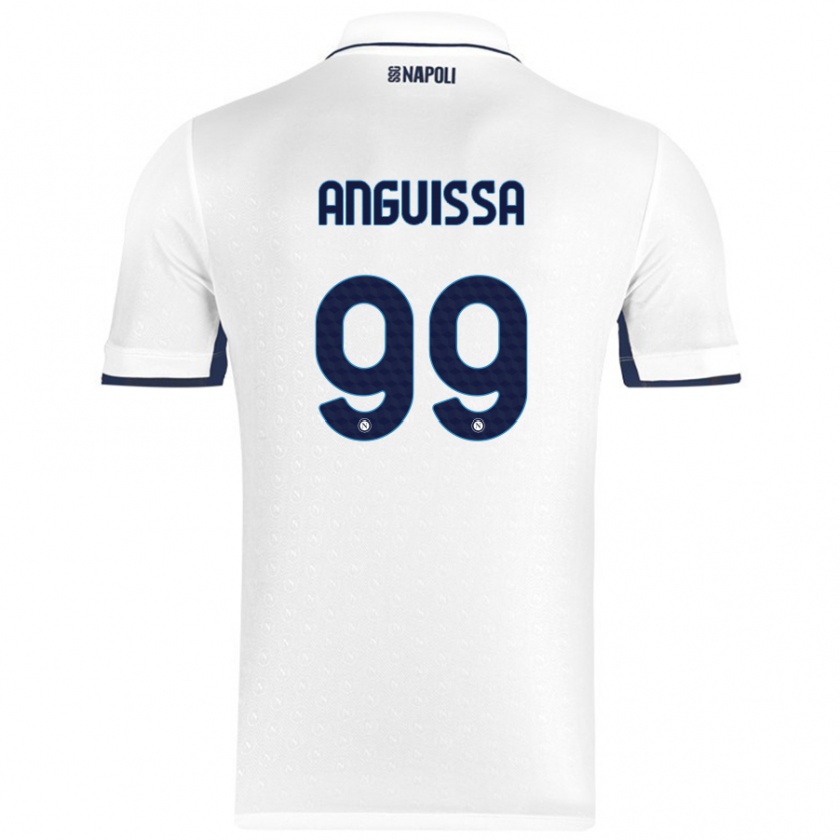 Kandiny Kinder Frank Anguissa #99 Weiß Königsblau Auswärtstrikot Trikot 2024/25 T-Shirt