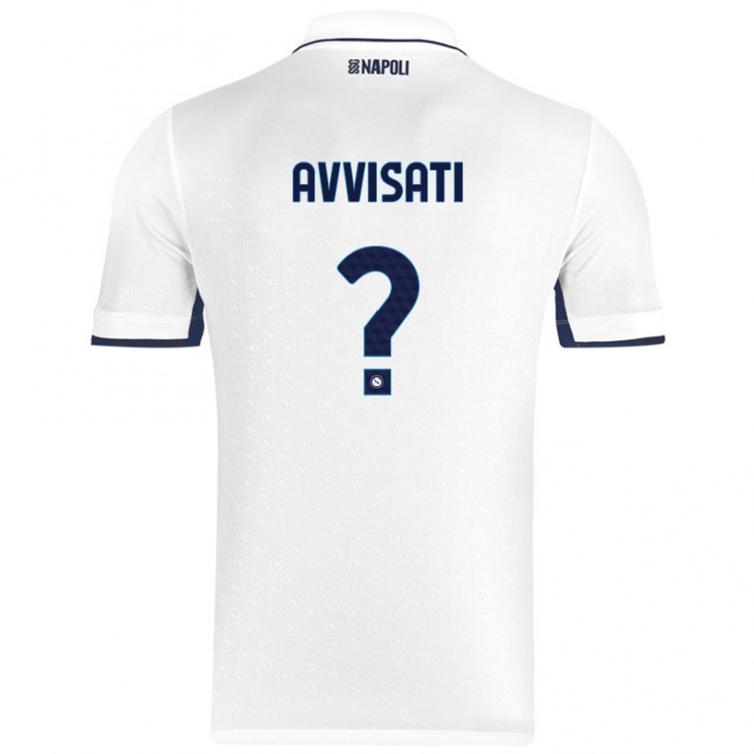 Kandiny Kinder Domenico Avvisati #0 Weiß Königsblau Auswärtstrikot Trikot 2024/25 T-Shirt