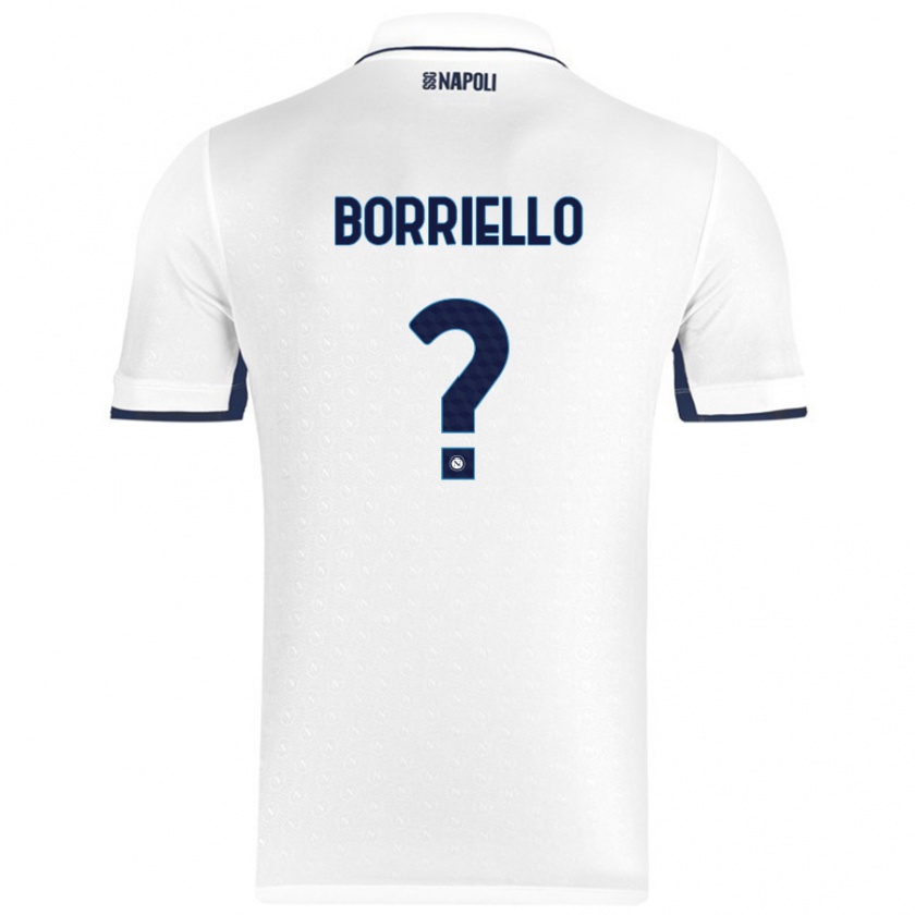 Kandiny Kinder Salvatore Borriello #0 Weiß Königsblau Auswärtstrikot Trikot 2024/25 T-Shirt