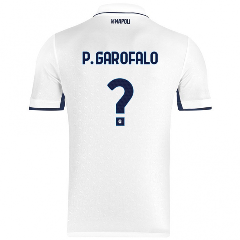 Kandiny Kinder Pasquale Garofalo #0 Weiß Königsblau Auswärtstrikot Trikot 2024/25 T-Shirt