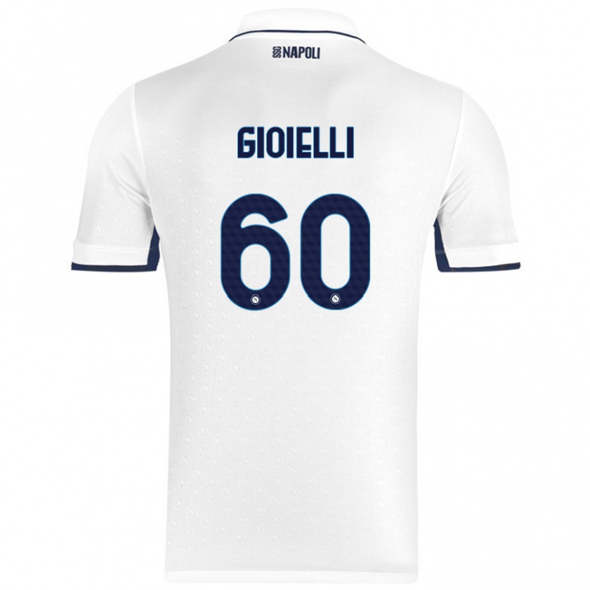 Kandiny Kinder Francesco Gioielli #60 Weiß Königsblau Auswärtstrikot Trikot 2024/25 T-Shirt