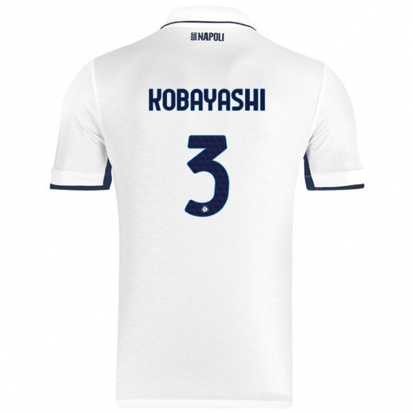 Kandiny Kinder Miharu Kobayashi #3 Weiß Königsblau Auswärtstrikot Trikot 2024/25 T-Shirt