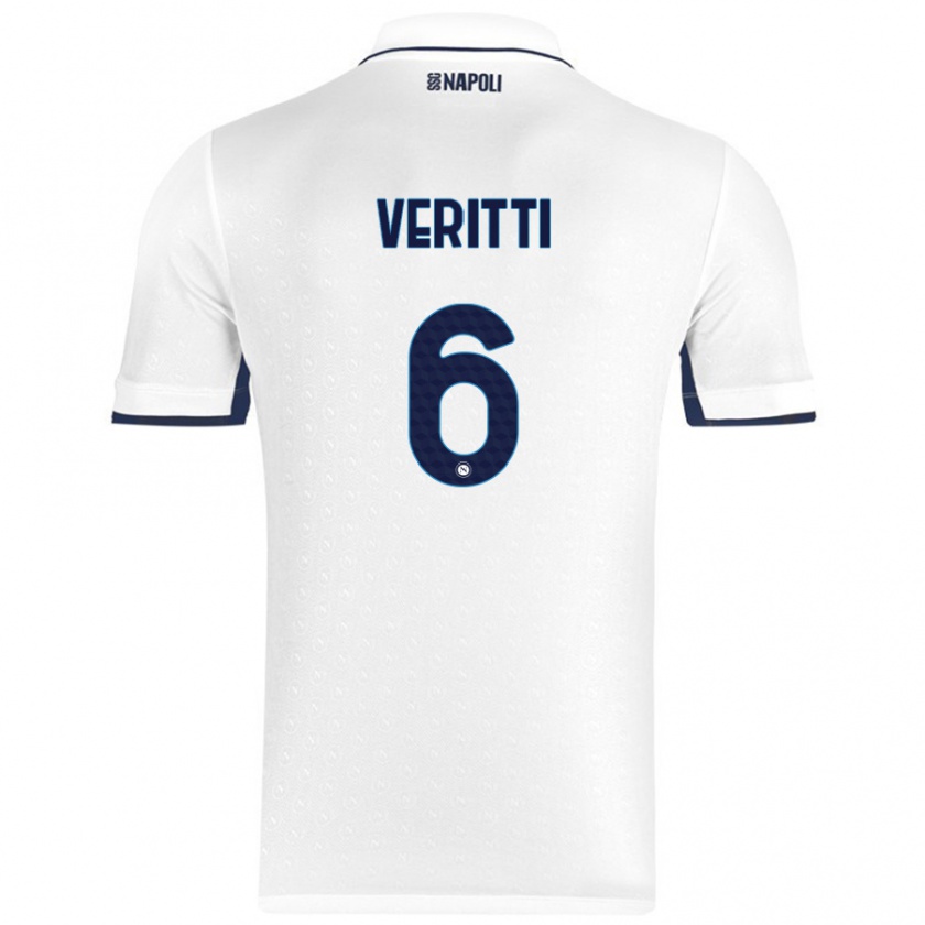 Kandiny Kinder Federica Veritti #6 Weiß Königsblau Auswärtstrikot Trikot 2024/25 T-Shirt