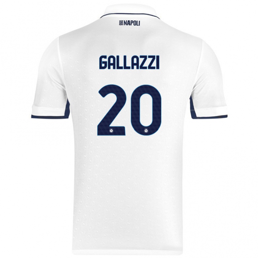 Kandiny Kinder Valentina Gallazzi #20 Weiß Königsblau Auswärtstrikot Trikot 2024/25 T-Shirt