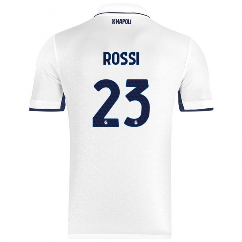 Kandiny Kinder Leonardo Rossi #23 Weiß Königsblau Auswärtstrikot Trikot 2024/25 T-Shirt