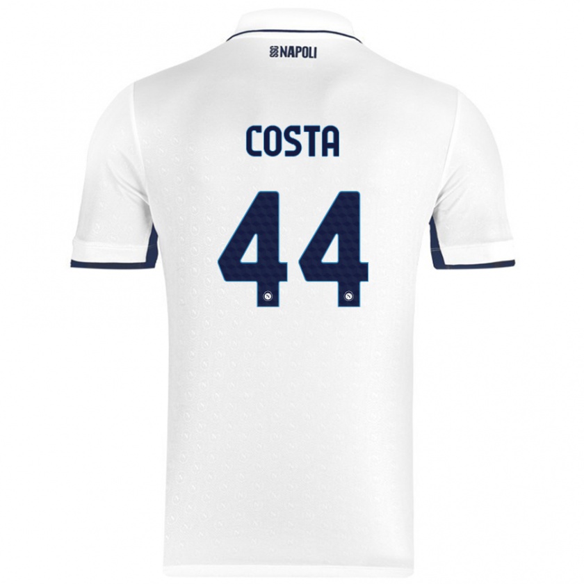 Kandiny Kinder Filippo Costa #44 Weiß Königsblau Auswärtstrikot Trikot 2024/25 T-Shirt