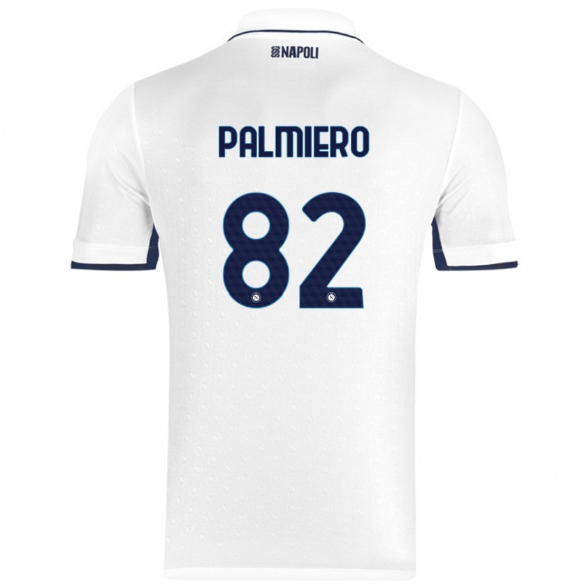 Kandiny Kinder Luca Palmiero #82 Weiß Königsblau Auswärtstrikot Trikot 2024/25 T-Shirt