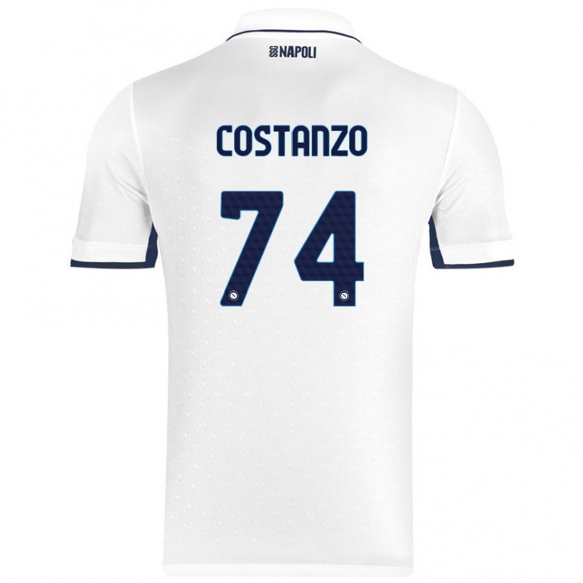 Kandiny Kinder Davide Costanzo #74 Weiß Königsblau Auswärtstrikot Trikot 2024/25 T-Shirt