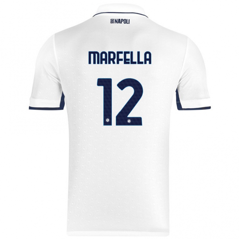 Kandiny Kinder Davide Marfella #12 Weiß Königsblau Auswärtstrikot Trikot 2024/25 T-Shirt