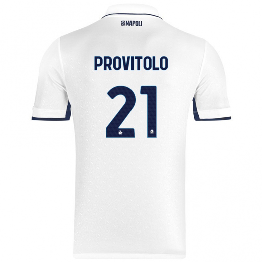 Kandiny Kinder Vincenzo Provitolo #21 Weiß Königsblau Auswärtstrikot Trikot 2024/25 T-Shirt