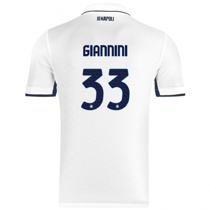 Kandiny Kinder Enrico Giannini #33 Weiß Königsblau Auswärtstrikot Trikot 2024/25 T-Shirt