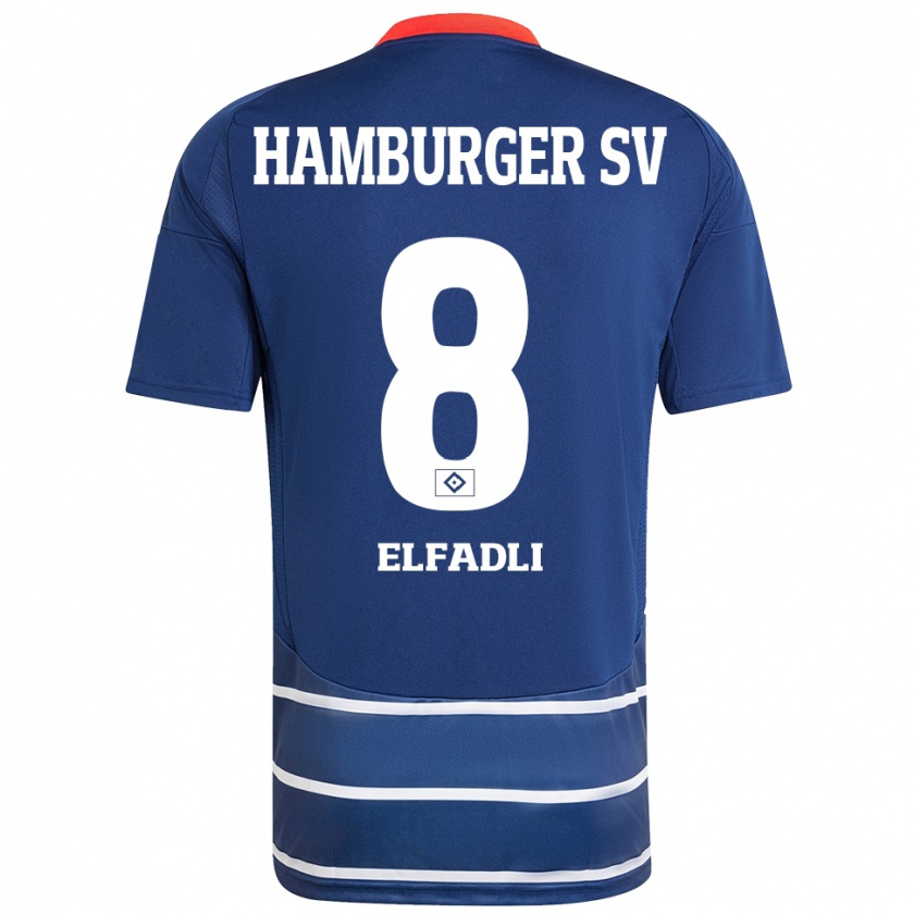 Kandiny Kinder Daniel Elfadli #8 Dunkelblau Auswärtstrikot Trikot 2024/25 T-Shirt