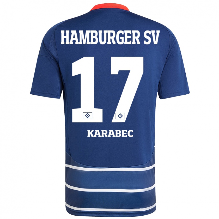 Kandiny Kinder Adam Karabec #17 Dunkelblau Auswärtstrikot Trikot 2024/25 T-Shirt