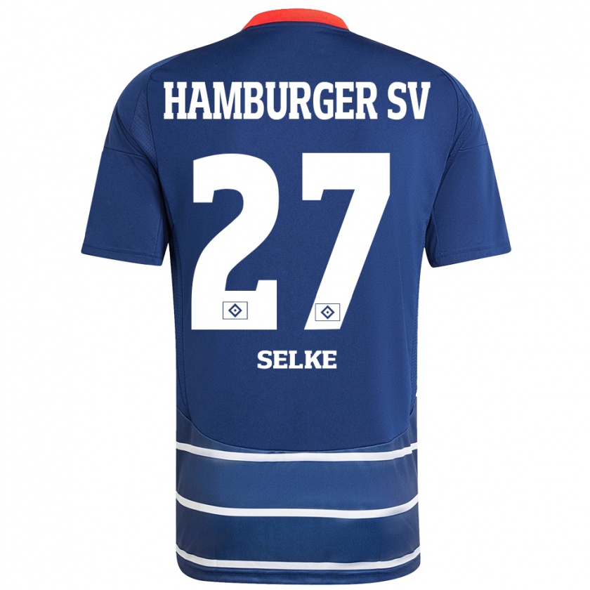 Kandiny Kinder Davie Selke #27 Dunkelblau Auswärtstrikot Trikot 2024/25 T-Shirt