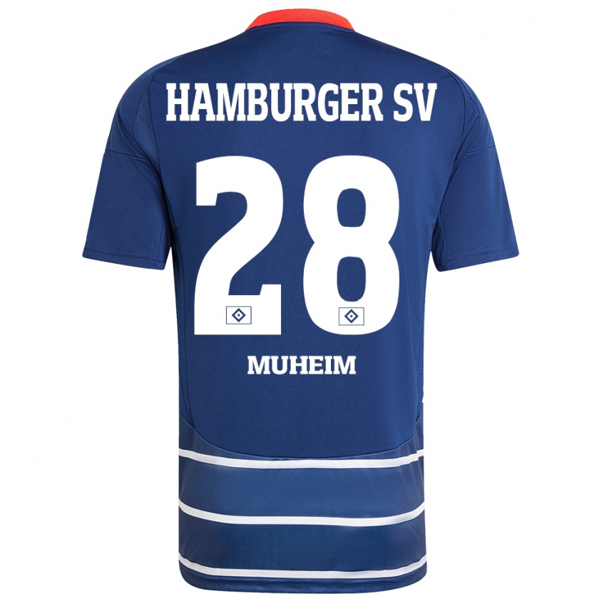 Kandiny Kinder Miro Muheim #28 Dunkelblau Auswärtstrikot Trikot 2024/25 T-Shirt