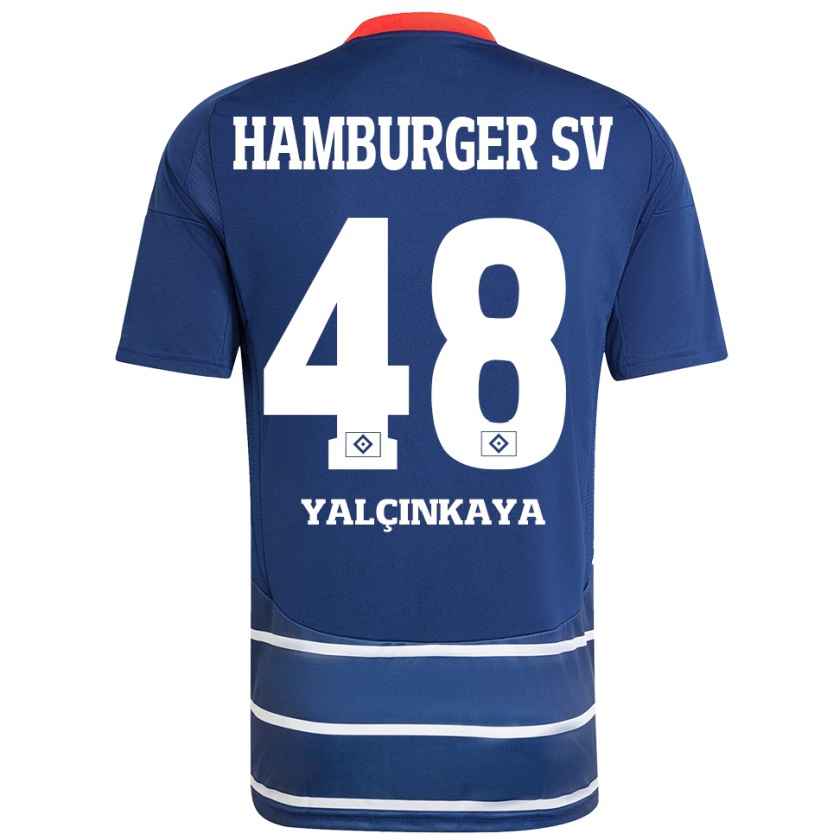 Kandiny Kinder Bilal Yalcinkaya #48 Dunkelblau Auswärtstrikot Trikot 2024/25 T-Shirt