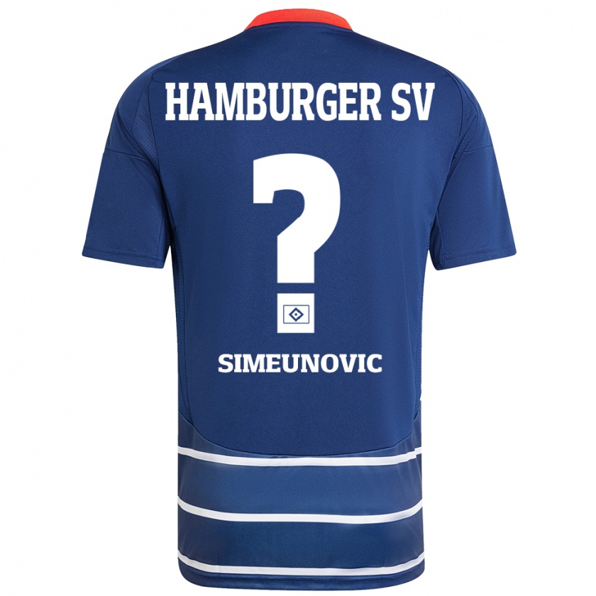 Kandiny Kinder Denis Simeunovic #0 Dunkelblau Auswärtstrikot Trikot 2024/25 T-Shirt