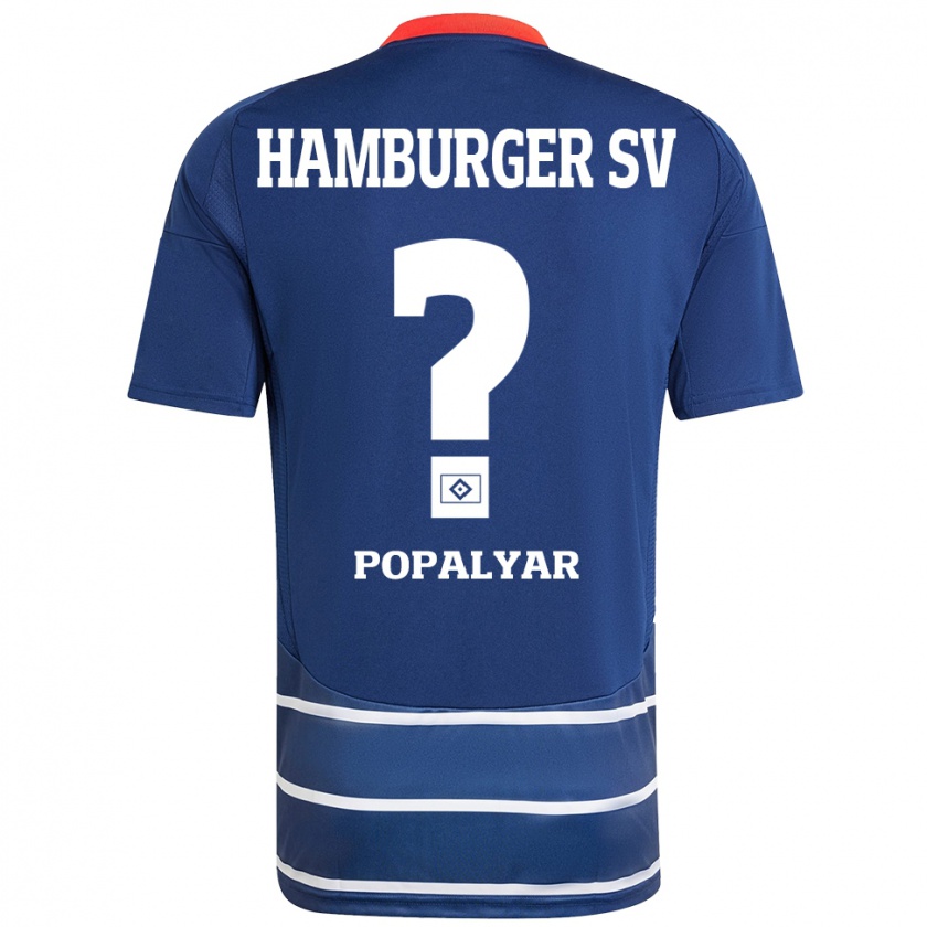 Kandiny Kinder Omer Popalyar #0 Dunkelblau Auswärtstrikot Trikot 2024/25 T-Shirt