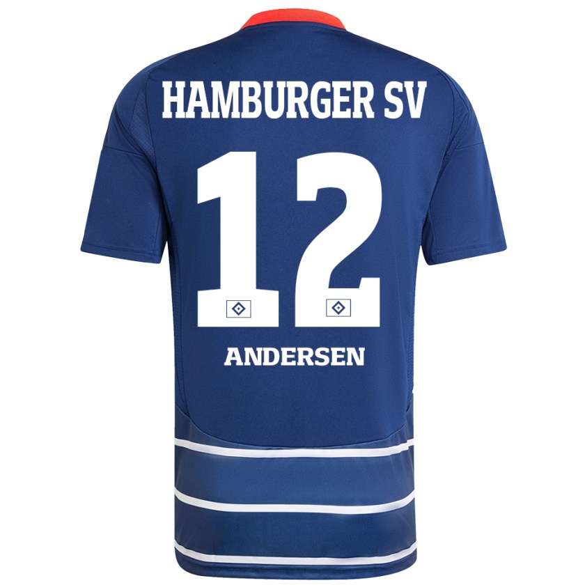 Kandiny Kinder Patrick Andersen #12 Dunkelblau Auswärtstrikot Trikot 2024/25 T-Shirt