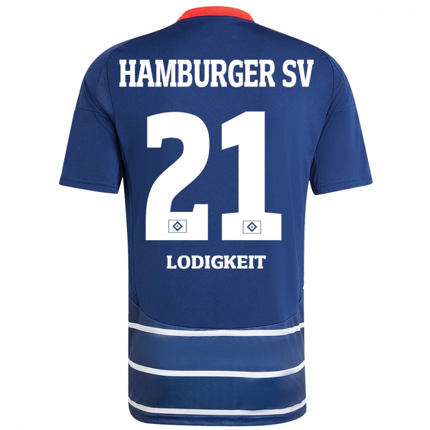 Kandiny Kinder Luis Lodigkeit #21 Dunkelblau Auswärtstrikot Trikot 2024/25 T-Shirt