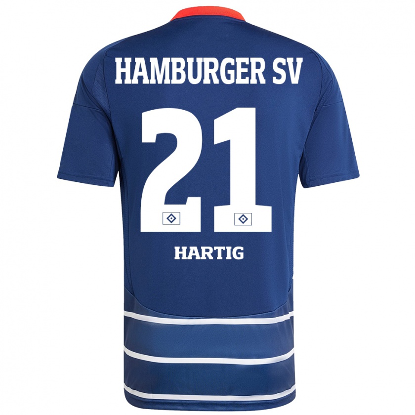 Kandiny Kinder Jonas-Finn Hartig #21 Dunkelblau Auswärtstrikot Trikot 2024/25 T-Shirt