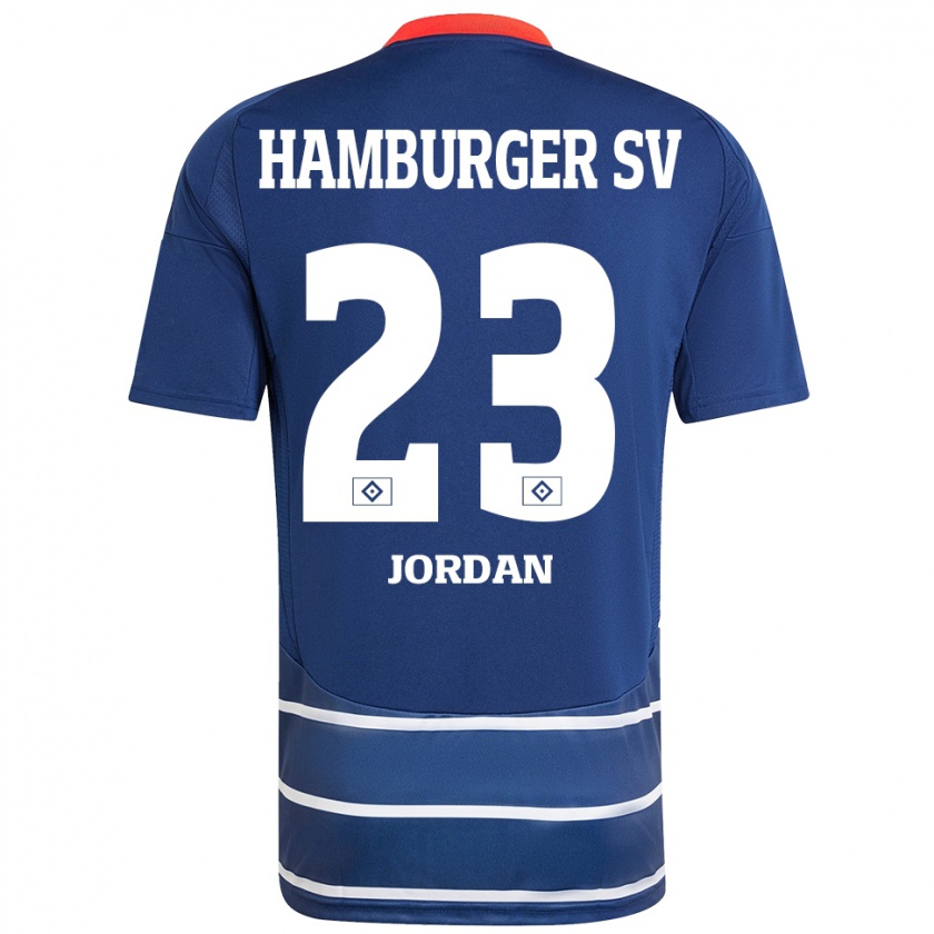 Kandiny Kinder Dominik Jordan #23 Dunkelblau Auswärtstrikot Trikot 2024/25 T-Shirt