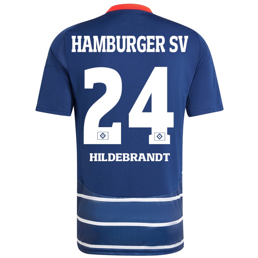 Kandiny Kinder Tjark Hildebrandt #24 Dunkelblau Auswärtstrikot Trikot 2024/25 T-Shirt